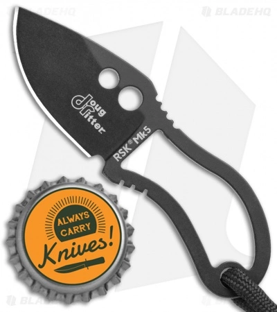 CRKT Doug Ritter RSK Mk5 Survival Fixed Blade Knife (1.8" Black) DRMK5K - Image 4