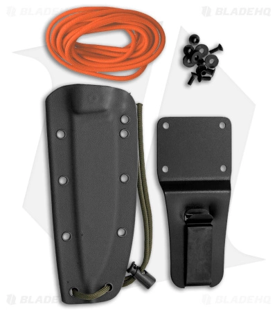 EKA RTG-1 Fixed Blade Knife Orange Paracord (5.7" Powder Coated 1095) - Image 2