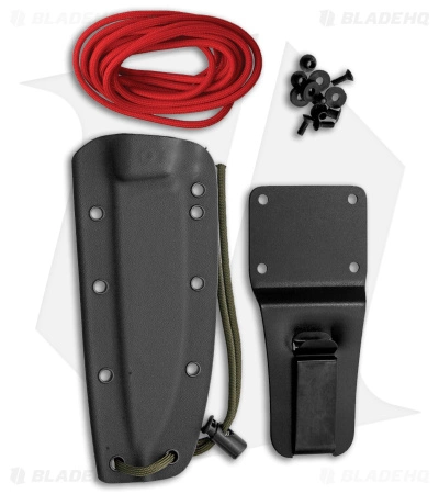 EKA RTG-1 Fixed Blade Knife Red Paracord (5.7" Powder Coated 1095) - Image 2