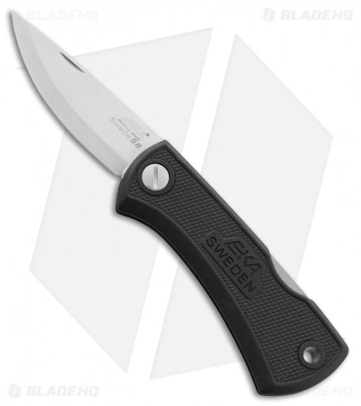 EKA Swede 88 Lockback Knife Black Kraton (2.8" Satin) 618108