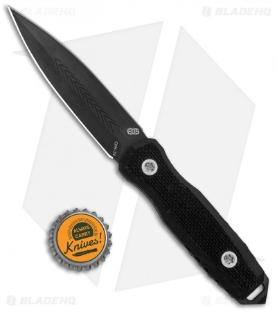 EOS Mini Thresher Fixed Blade Knife Blackout (3.6" Black) W/ Custom Sheath - Image 4