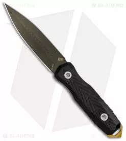 EOS Mini Thresher Fixed Blade Knife Black (3.6" OD Green) W/ Custom Sheath