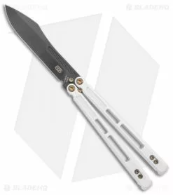 EOS Trident Balisong Butterfly Knife Stormtrooper White Ti (4.5" Black DLC)