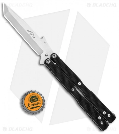 Emerson CQC-7 Tactical Balisong Butterfly Knife Black G-10 (3.8" Stonewash) - Image 4