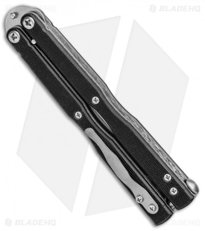 Emerson CQC-7 Tactical Balisong Butterfly Knife Black G-10 (3.8" Stonewash) - Image 3