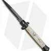 Frank B 9" Italian Stiletto Bayonet Automatic Knife Honey Horn (4" Black)