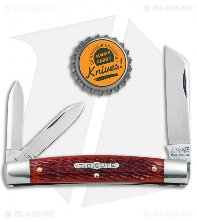 Great Eastern Cutlery GEC #13 Tidioute Cutlery Congress Whittler Pocket Knife 3.6" Rust Red Jig Bone - Image 4