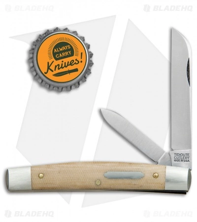 Great Eastern Cutlery GEC #13 Tidioute Cutlery Speaker Jack Pocket Knife 3.6" Muslin Micarta 133217 - Image 4