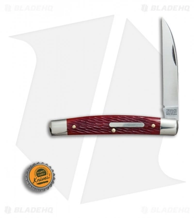 Great Eastern Cutlery GEC #13 Tidioute Whip Pocket Knife 3.6" Rust Red Jigged Bone W/ Bar Shield - Image 4