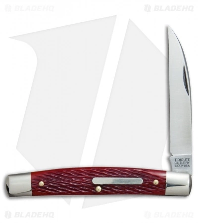 Great Eastern Cutlery GEC #13 Tidioute Whip Pocket Knife 3.6" Rust Red Jigged Bone W/ Bar Shield