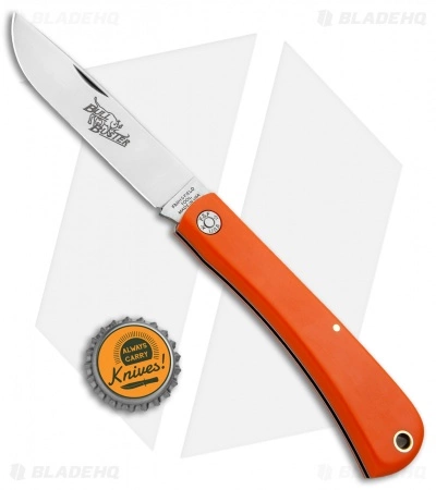 Great Eastern Cutlery GEC #21 Farm & Field Bull Buster Slip Joint Orange Delrin (4.625"Satin) 215119 - Image 4