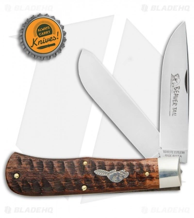 Great Eastern Cutlery GEC #23 Pioneer Trapper Pocket Knife 4.5" Jigged Brazilian Cherry Beaver Tail - Image 4