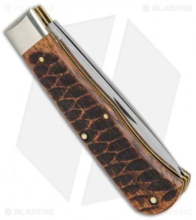 Great Eastern Cutlery GEC #23 Pioneer Trapper Pocket Knife 4.5" Jigged Brazilian Cherry Beaver Tail - Image 3