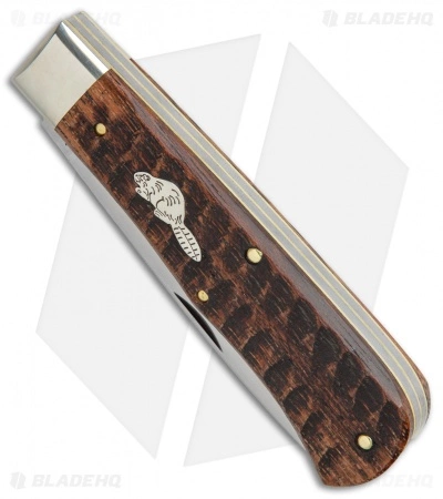 Great Eastern Cutlery GEC #23 Pioneer Trapper Pocket Knife 4.5" Jigged Brazilian Cherry Beaver Tail - Image 2