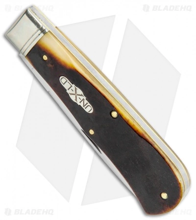 Great Eastern Cutlery GEC #23 Pioneer Trapper Knife 3.75" Liner Lock Antique Autumn Natural Bone - Image 2