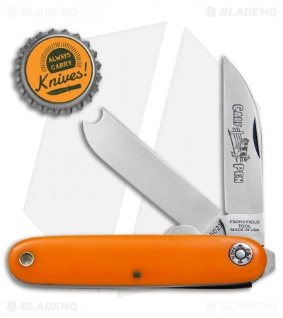Great Eastern Cutlery GEC #35 Farm & Field Calf Pen Pocket Knife 3.6" Orange Delrin 350217 - Image 4