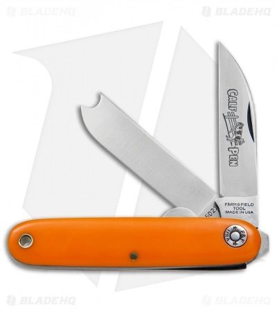 Great Eastern Cutlery GEC #35 Farm & Field Calf Pen Pocket Knife 3.6" Orange Delrin 350217