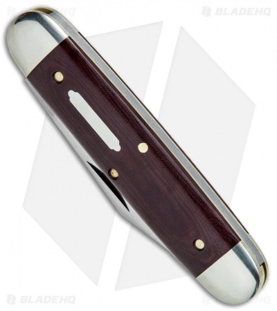 Great Eastern Cutlery GEC #35 Tidioute Cutlery Churchill Pocket Knife 3.75" Maroon Linen Micarta - Image 2