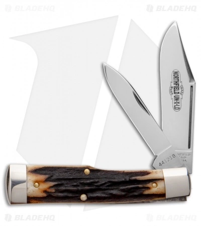 Great Eastern Cutlery GEC #44 Northfield UN-X-LD Gunstock Buffalo Jack Pocket Knife 3.3" Sambar Stag