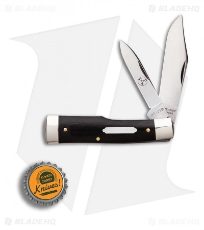 Great Eastern Cutlery GEC #44 Tidoute Gunstock Buffalo Jack Pocket Knife 3.375" Gabon Ebony Wood - Image 4