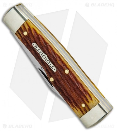 Great Eastern Cutlery GEC #44 Tidoute Gunstock Buffalo Jack Pocket Knife 3.375" Goldenrod Jigged Bone - Image 2