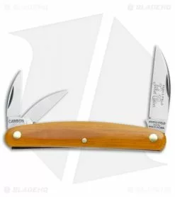 Great Eastern Cutlery GEC #62 Farm & Field 3.875" Pocket Carver Knife Natural Linen Micarta