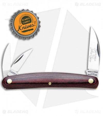 Great Eastern Cutlery GEC #62 Farm And Field Pocket Carver Red/Black Linen Micarta - Image 4