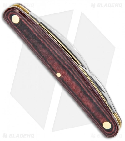 Great Eastern Cutlery GEC #62 Farm And Field Pocket Carver Red/Black Linen Micarta - Image 3
