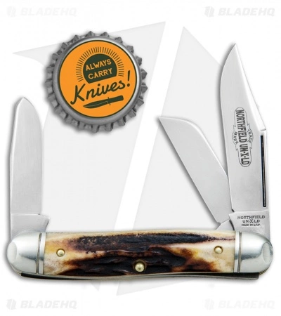 Great Eastern Cutlery GEC #66 Northfield UN-X-LD Calf Roper Pocket Knife 3.3" Sambar Stag 661317 - Image 4