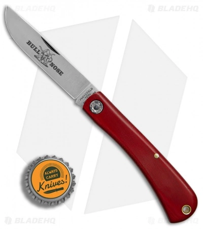 Great Eastern Cutlery GEC #71 Farm & Field Bull Nose Slip Joint Red Linen Micarta (3.1" Satin) 715118 - Image 4