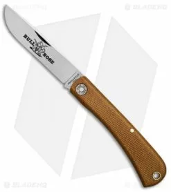 Great Eastern Cutlery GEC #71 Farm & Field Bull Nose Slip Joint Natural Canvas Micarta (3.1" Satin)