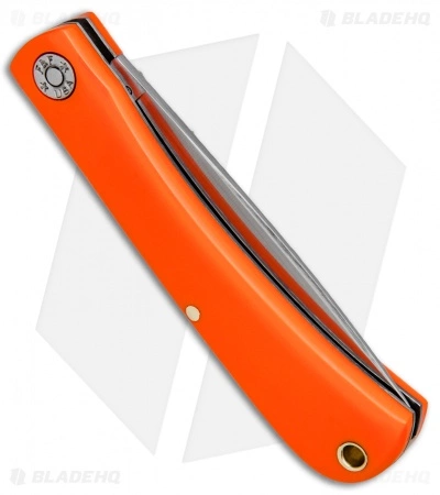 Great Eastern Cutlery GEC #71 Farm & Field Bull Nose Slip Joint Orange Delrin (3.1" Satin) 715118 - Image 3