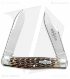 Great Eastern Cutlery GEC #81 Northfield UN-X-LD Bull Moose Pocket Knife 3.8" Amber Jigged Bone 811217