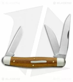 Great Eastern Cutlery GEC #82 Tidioute Cutlery Dixie Stockman Pocket Knife 4.1" Nat Micarta 828318