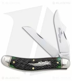 Great Eastern Cutlery GEC #88 Tidioute Bayou Trapper Knife Swamp Green Jigged Bone Gator (3" Satin)