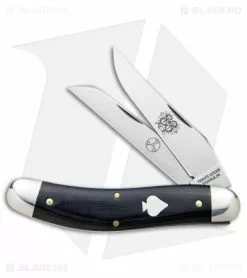 Great Eastern Cutlery GEC #88 Tidioute Bayou Trapper Knife Black Linen Micarta Ace (3" Satin)