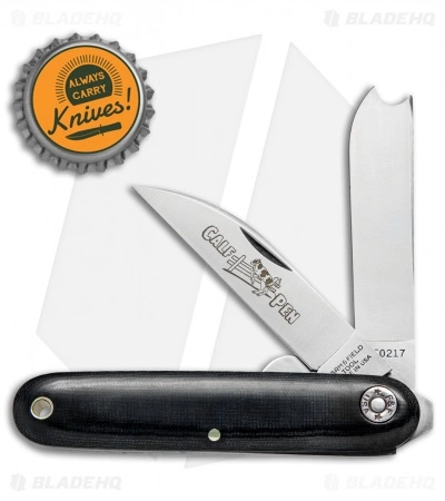 Great Eastern Cutlery GEC #35 Farm & Field Calf Pen Pocket Knife 3.6" Black Micarta 350217 - Image 4