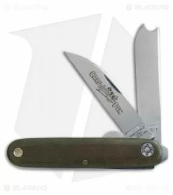 Great Eastern Cutlery GEC #35 Farm & Field Calf Pen Pocket Knife 3.6" OD Green Micarta 350217