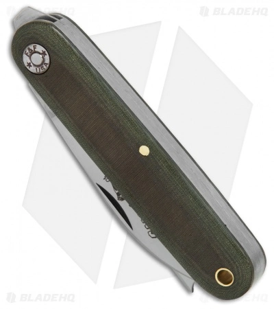 Great Eastern Cutlery GEC #35 Farm & Field Calf Pen Pocket Knife 3.6" OD Green Micarta 350217 - Image 3
