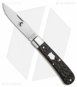 Great Eastern Cutlery GEC Mustang #74 Pocket Knife Black Plum Jigged Bone (3.00" Satin)