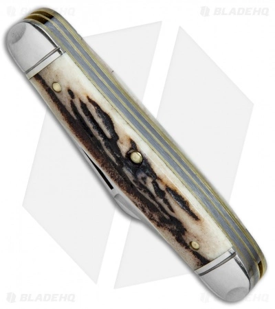 Great Eastern Cutlery GEC #66 Northfield UN-X-LD Stockman Pocket Knife 3.3" Sambar Stag 661317 - Image 2