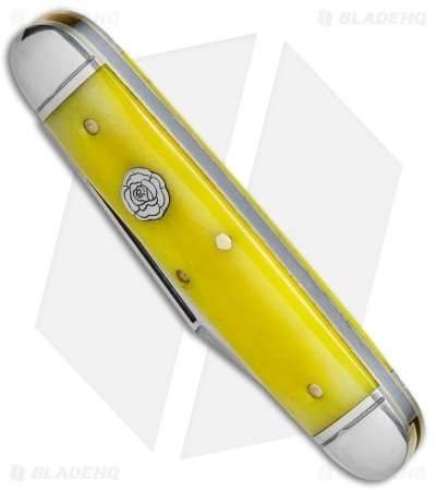 Great Eastern Cutlery GEC #35 Northfield UN-X-LD Yellow Rose Pocket Knife 3.3" Yellow Bone 351217 - Image 2