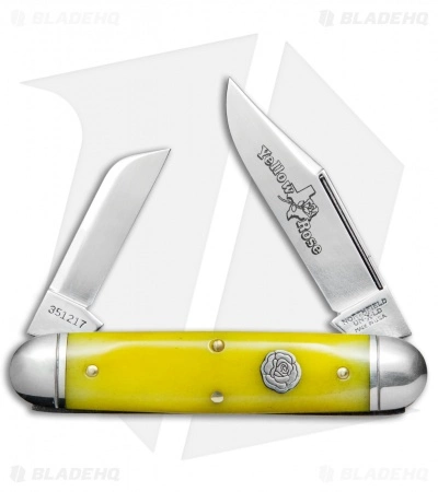 Great Eastern Cutlery GEC #35 Northfield UN-X-LD Yellow Rose Pocket Knife 3.3" Yellow Bone 351217
