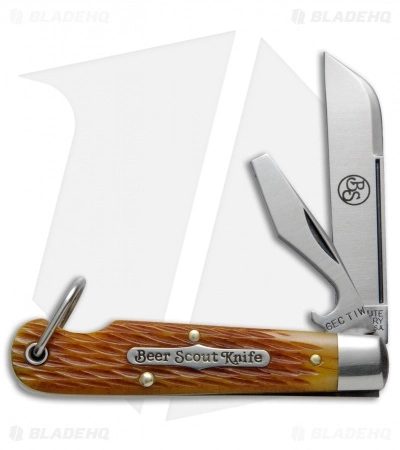 Great Eastern Cutlery GEC #15 Tidioute Beer Scout Knife Club 3.5" Golden Ale Jigged Bone 153216CL