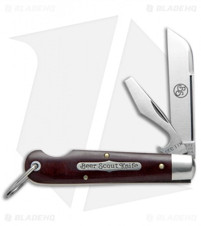 Great Eastern Cutlery GEC #15 Tidioute Beer Scout Knife Club 3.5" Maroon Linen Micarta 153216CL