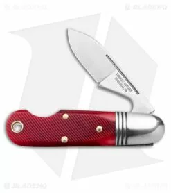 Great Eastern Cutlery GEC Tidioute Cutlery #25 Beerlow Pocket Knife Red Sawcut Bone (2.1" Satin)