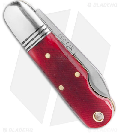 Great Eastern Cutlery GEC Tidioute Cutlery #25 Beerlow Pocket Knife Red Sawcut Bone (2.1" Satin) - Image 3