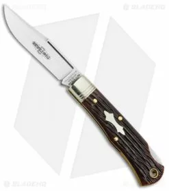 GEC Tidioute Cutlery #83 Tascosa Lockback Knife - Dark Brewed Jigged Bone