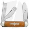 Great Eastern Cutlery GEC Tidioute Cutlery Beer & Sausage 3.75" Pocket Knife Natural Canvas Micarta