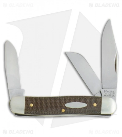 Great Eastern Cutlery GEC #66 Northfield UN-X-LD Calf Roper Pocket Knife 3.3" OD Green Micarta 661317